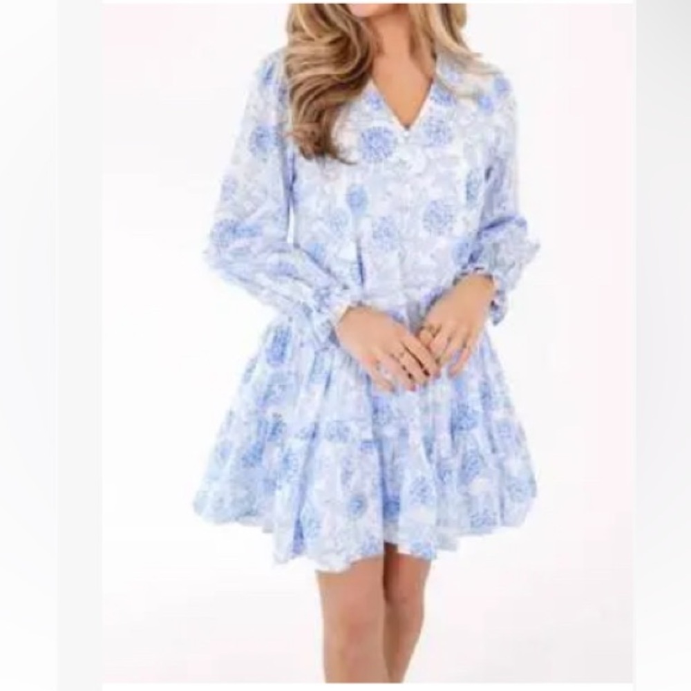 Floral Blue Mini Dress